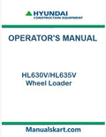 Hyundai HL630V/HL635V Wheel Loader Pdf Operator's Manual