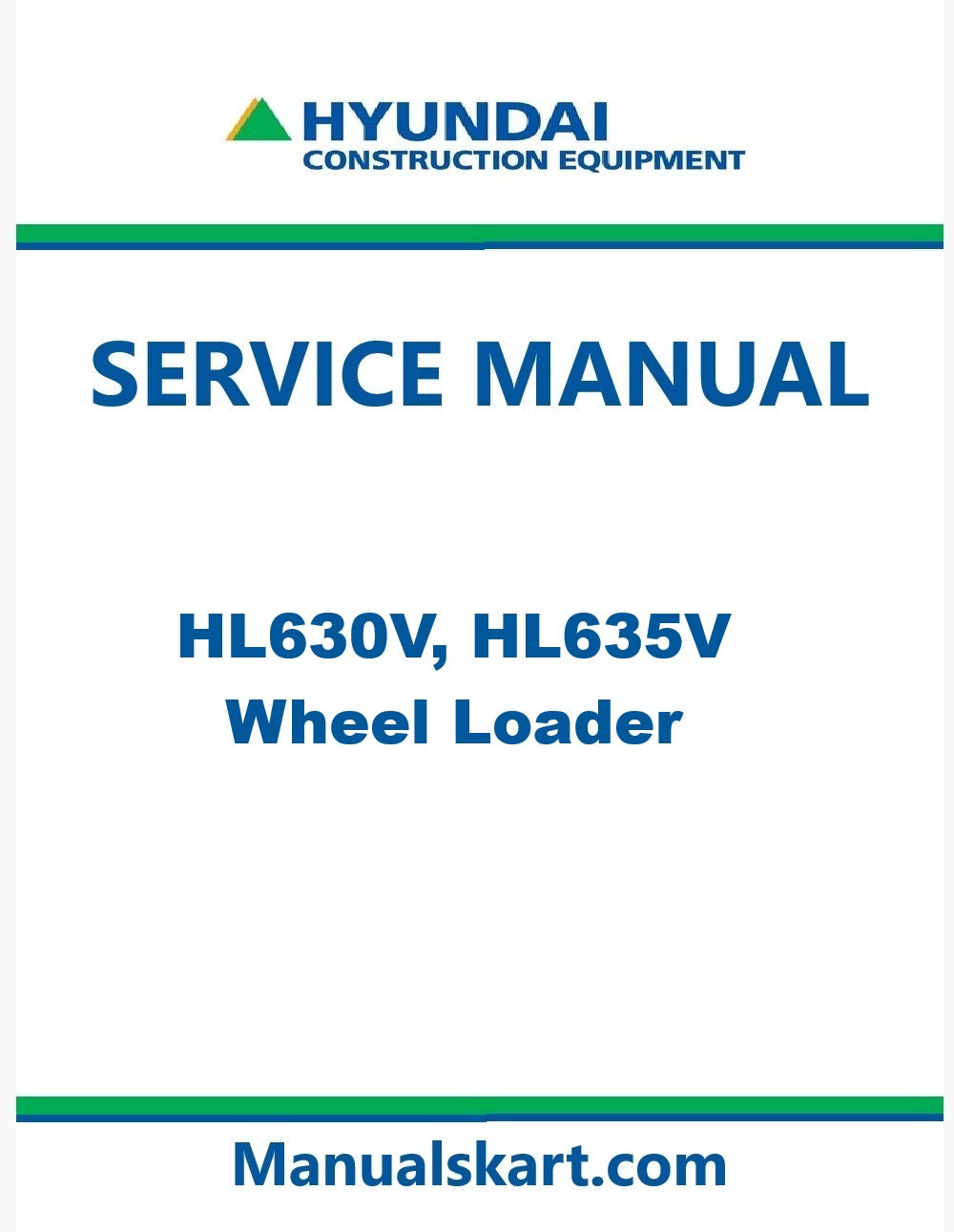 Hyundai HL630V, HL635V Wheel Loader Pdf Repair Service Manual