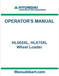Hyundai HL665XL, HL675XL Wheel Loader Pdf Operator's Manual