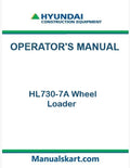 Hyundai HL730-7A Wheel Loader Pdf Operator's Manual
