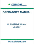 Hyundai HL730TM-7 Wheel Loader Pdf Operator's Manual