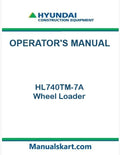 Hyundai HL740TM-7A Wheel Loader Pdf Operator's Manual