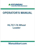 Hyundai HL757-7A Wheel Loader Pdf Operator's Manual