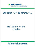 Hyundai HL757-9S Wheel Loader Pdf Operator's Manual