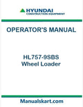 Hyundai HL757-9SBS Wheel Loader Pdf Operator's Manual Download (Brazil)