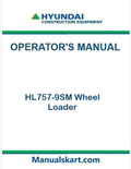 Hyundai HL757-9SM Wheel Loader Pdf Operator's Manual
