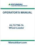 Hyundai HL757TM-7A Wheel Loader Pdf Operator's Manual