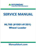 Hyundai HL760 (#1001-#1301) Wheel Loader Pdf Repair Service Manual