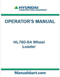 Hyundai HL760-9A Wheel Loader Pdf Operator's Manual