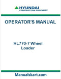 Hyundai HL770-7 Wheel Loader Pdf Operator's Manual