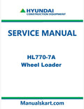 Hyundai HL770-7A Wheel Loader Pdf Repair Service Manual