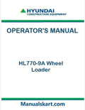 Hyundai HL770-9A Wheel Loader Pdf Operator's Manual