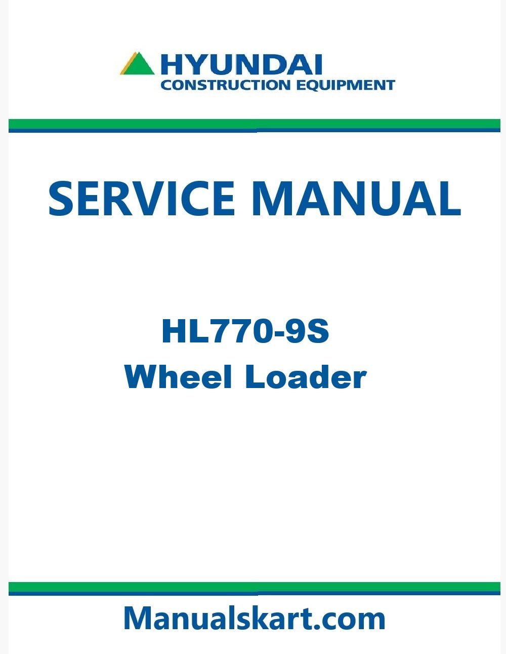 Hyundai HL770-9S Wheel Loader Pdf Repair Service Manual