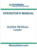 Hyundai HL930A TM Wheel Loader Pdf Operator's Manual