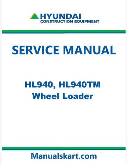 Hyundai HL940, HL940TM Wheel Loader Pdf Repair Service Manual