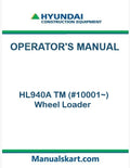 Hyundai HL940A TM (#10001~) Wheel Loader Pdf Operator's Manual