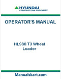 Hyundai HL980 T3 Wheel Loader Pdf Operator's Manual