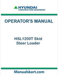 Hyundai HSL1200T Skid Steer Loader Pdf Operator's Manual Download