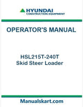 Hyundai HSL215T-240T Skid Steer Loader Pdf Operator's Manual Download
