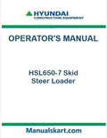 Hyundai HSL650-7 Skid Steer Loader Pdf Operator's Manual Download
