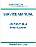 Hyundai HSL650-7 Skid Steer Loader Pdf Repair Service Manual