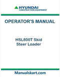 Hyundai HSL800T Skid Steer Loader Pdf Operator's Manual Download