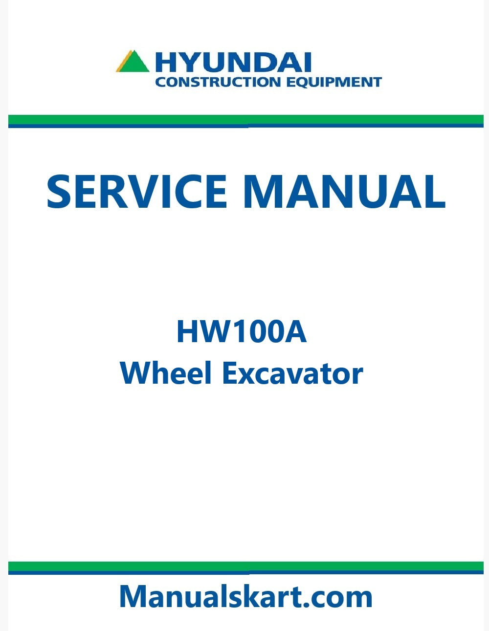 Hyundai HW100A Wheel Excavator Pdf Repair Service Manual