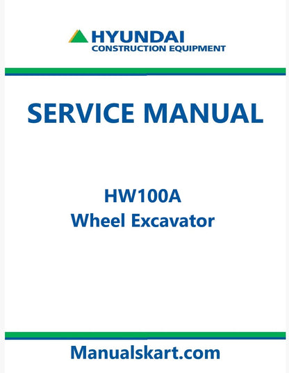 Hyundai HW100A Wheel Excavator Pdf Repair Service Manual