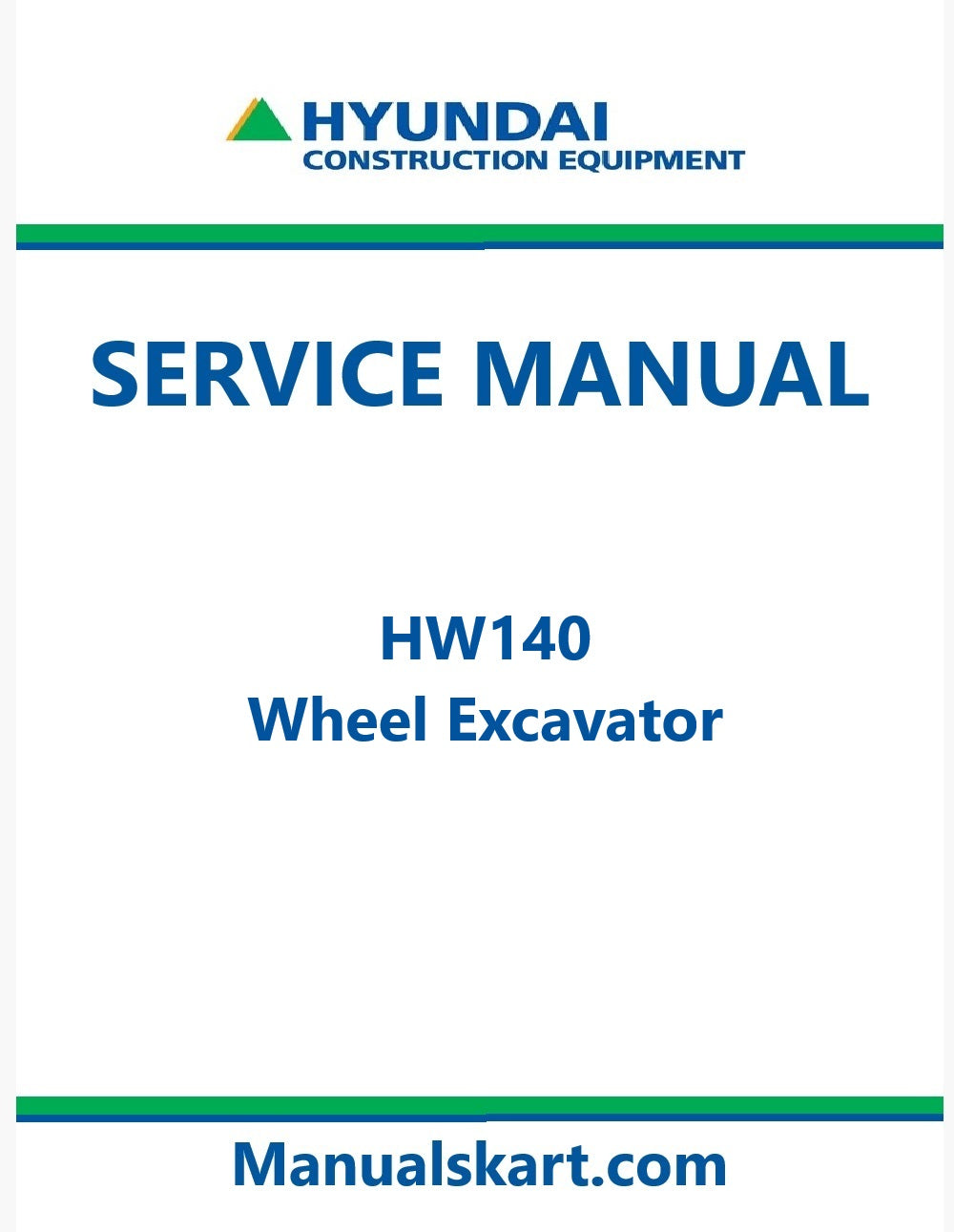 Hyundai HW140 Wheel Excavator Pdf Repair Service Manual