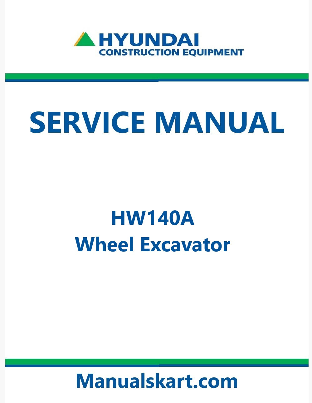 Hyundai HW140A Wheel Excavator Pdf Repair Service Manual