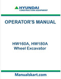 Hyundai HW160A, HW180A Wheel Excavator Pdf Operator's Manual