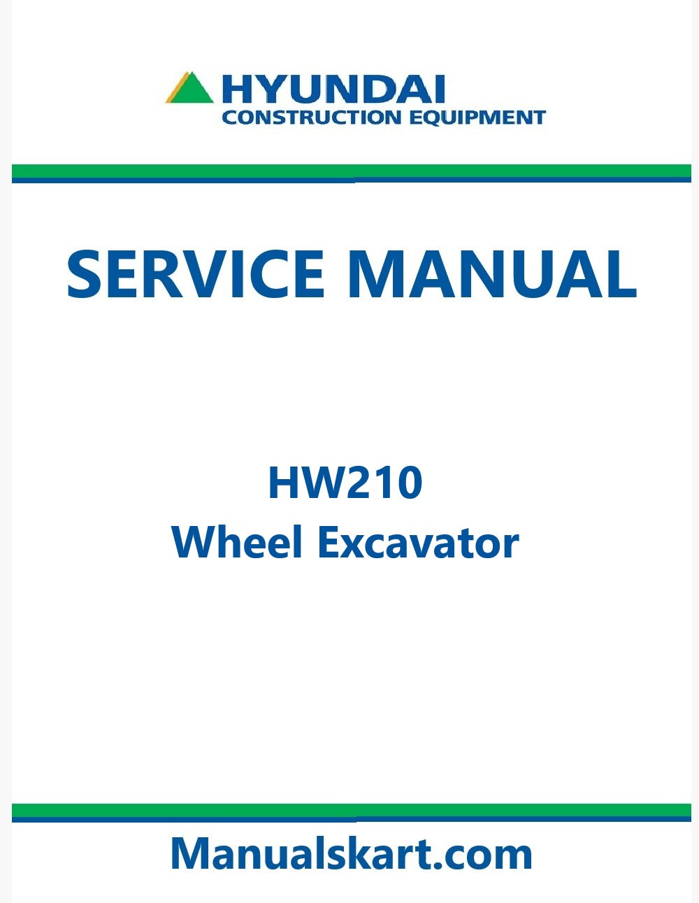 Hyundai HW210 Wheel Excavator Pdf Repair Service Manual