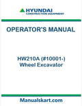Hyundai HW210A (#10001-) Wheel Excavator Pdf Operator's Manual