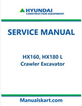 Hyundai HX160, HX180 L Crawler Excavator Pdf Repair Service Manual