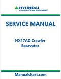 Hyundai HX17AZ Crawler Excavator Pdf Repair Service Manual