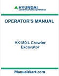 Hyundai HX180 L Crawler Excavator Pdf Operator's Manual