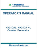 Hyundai HX210AL, HX210A NL Crawler Excavator Pdf Operator's Manual