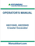 Hyundai HX210HD, HX220HD Crawler Excavator Pdf Operator's Manual