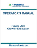 Hyundai HX235 LCR Crawler Excavator Pdf Operator's Manual