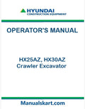 Hyundai HX25AZ, HX30AZ Crawler Excavator Pdf Operator's Manual