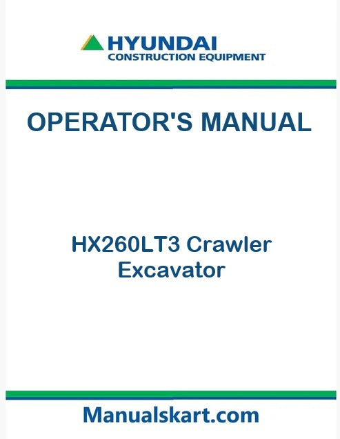 Hyundai HX260LT3 Crawler Excavator Pdf Operator's Manual