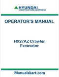 Hyundai HX27AZ Crawler Excavator Pdf Operator's Manual