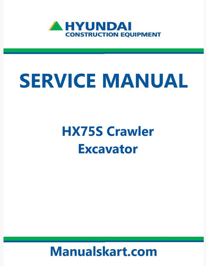Hyundai HX75S Crawler Excavator Pdf Repair Service Manual