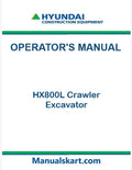 Hyundai HX800L Crawler Excavator Pdf Operator's Manual