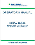 Hyundai HX85A, HX90A Crawler Excavator Pdf Operator's Manual