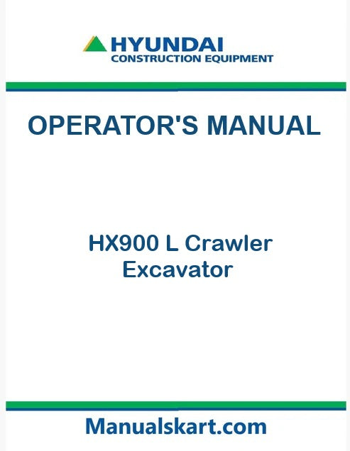 Hyundai HX900 L Crawler Excavator Pdf Operator's Manual