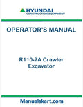 Hyundai R110-7A Crawler Excavator Pdf Operator's Manual