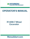 Hyundai R140W-7 Wheel Excavator Pdf Operator's Manual