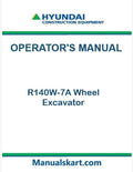 Hyundai R140W-7A Wheel Excavator Pdf Operator's Manual