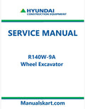 Hyundai R140W-9A Wheel Excavator Pdf Repair Service Manual